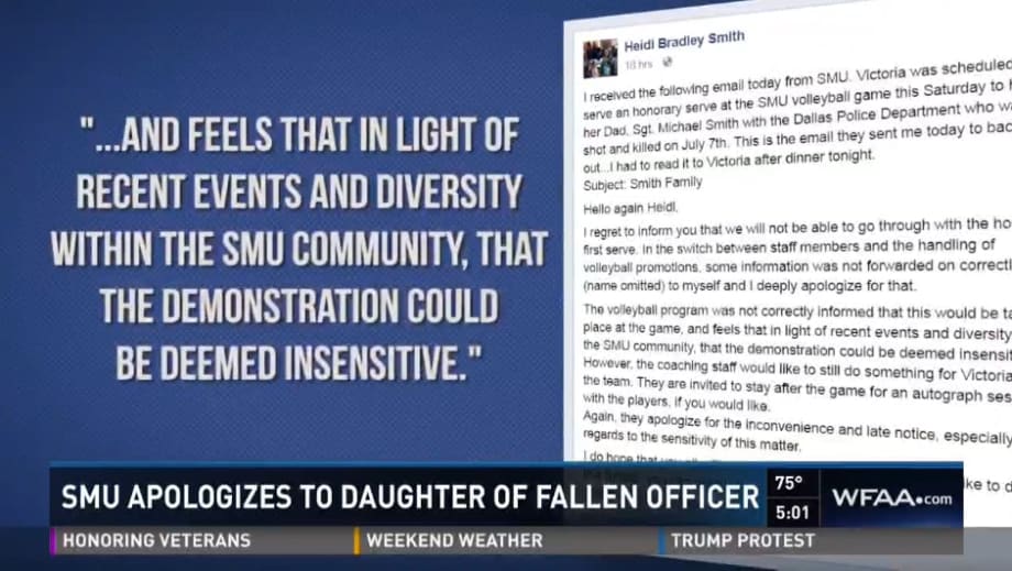 Video: University Invites Daughter of Fallen Dallas Officer for Honor, Rescinds, Then Apologizes