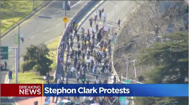 Video: Protests of Sacramento Police Shooting Shut Down Freeway, Block NBA Arena
