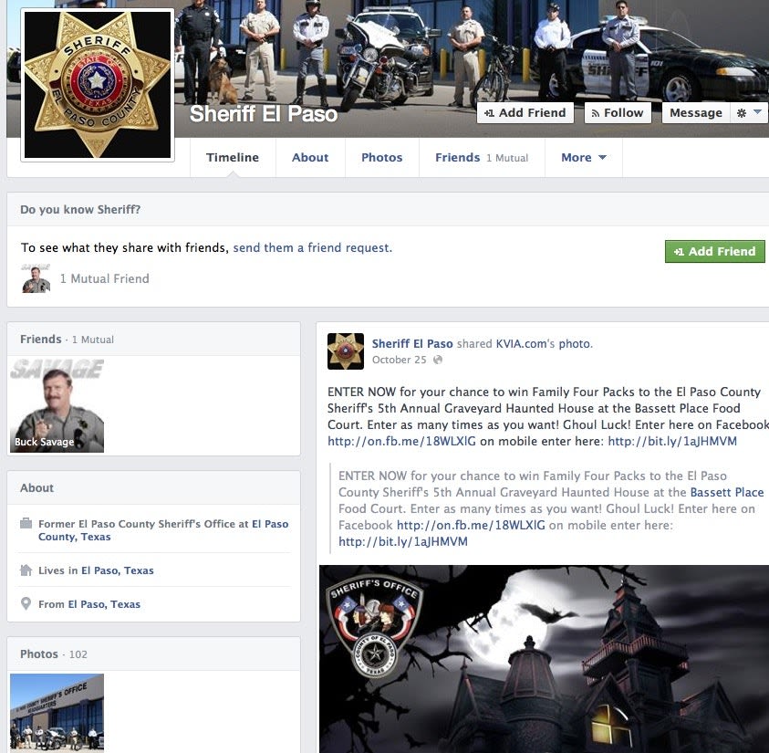 ACLU Attacks El Paso Sheriff's Social Media Monitoring