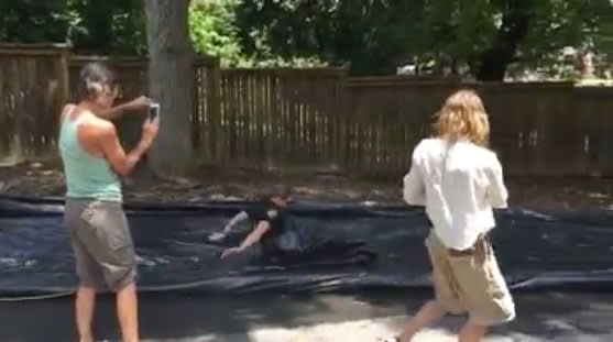 Video: NC Officers Join Kids on Slip and Slide