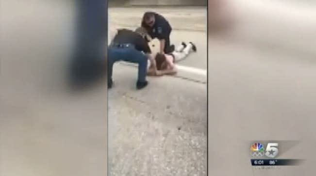 Video: Civilians Help Texas Officer Arrest Aggressive Suspect