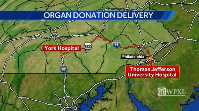 Video: PA Officer Saves Transplant Team and Donor Organ After Crash