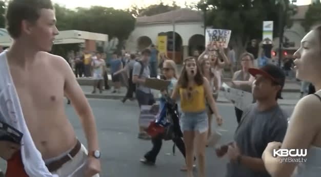 Video: California Officer Assaulted During Anti-Trump Riot