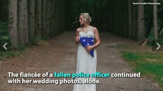 Video: Fallen Officer's Fiancée Hires Wedding Photographer to Depict Her Loss