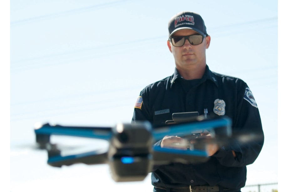 Skydio’s 2+ for Enterprise uses six 4K cameras and artificial intelligence technology to avoid obstacles.[|CREDIT|]