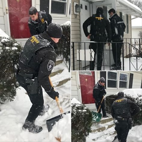 New York Deputies Conducting Welfare Checks Also Shovel Snow for Citizens