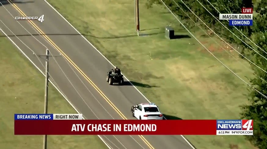 Handcuffed Suspect on ATV Leads OK Officers on High-Speed Chase