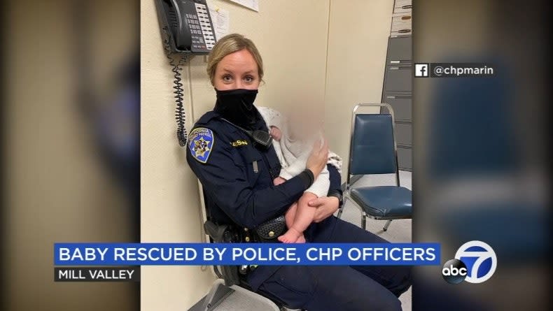 California Officers Rescue Baby from Highway