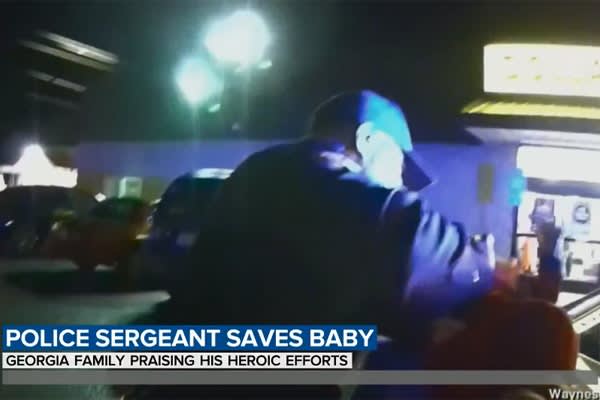 Georgia Police Sergeant Reunites with Baby Whose Life he Saved