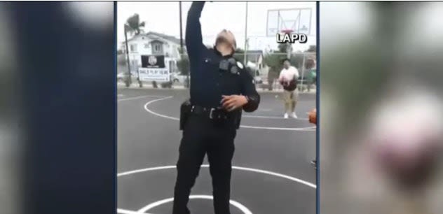Video: California Officer Impresses Social Media Fans With Trick Basketball Shot
