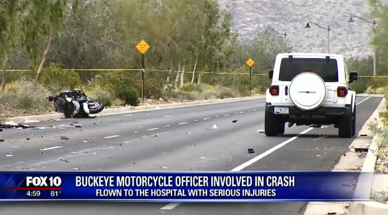 Arizona Motor Officer Badly Injured in Collision with Jeep