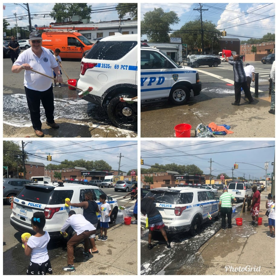 New Yorkers Host Free Car Wash for NYPD to Thank Officers