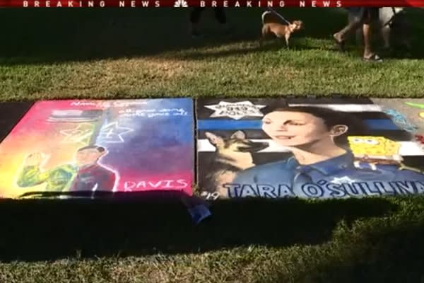 Sidewalk Chalk Art Festival Features Memorials to 2 Fallen California Officers