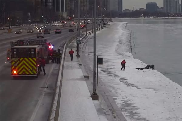 Video: Chicago SWAT Officers Rescue Man from Frigid Lake Michigan