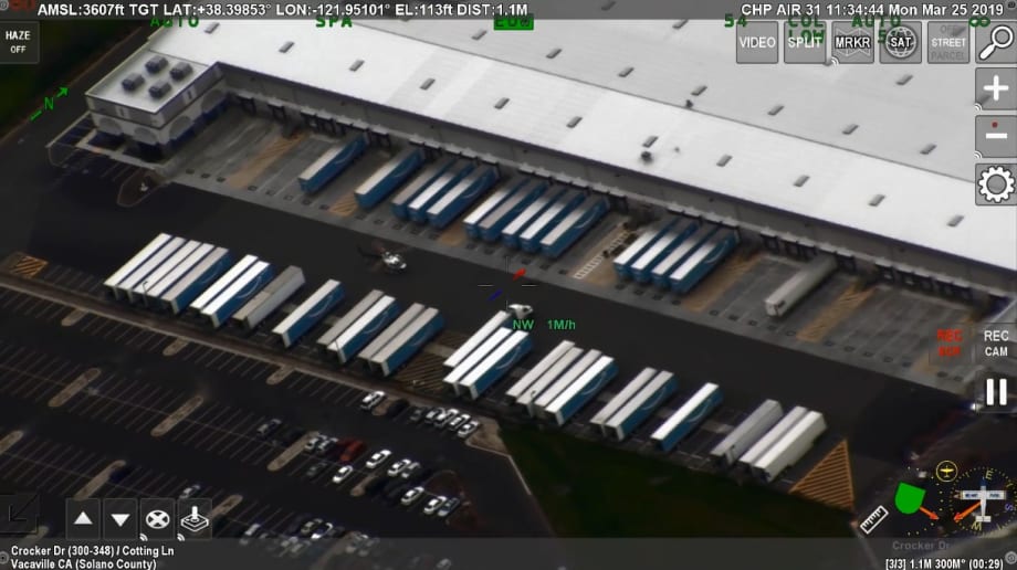 Video: CHP Helicopter Lands in Lot Full of Semi-Trailers to Assist in Arrest