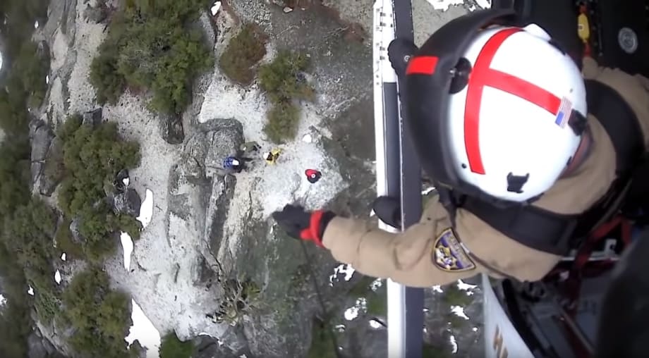 Video: CHP Helicopter Rescues 2 Hikers from Yosemite Crevasse