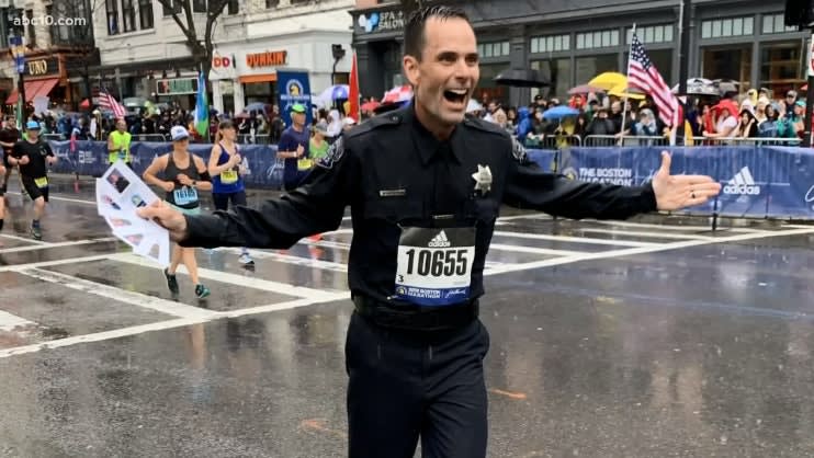 California Officer Runs Boston Marathon in Full Uniform to Honor Fallen Officers
