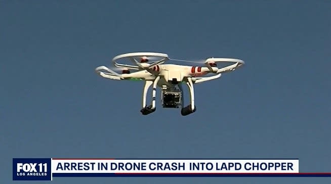 Man Arrested Over Drone Striking LAPD Helicopter