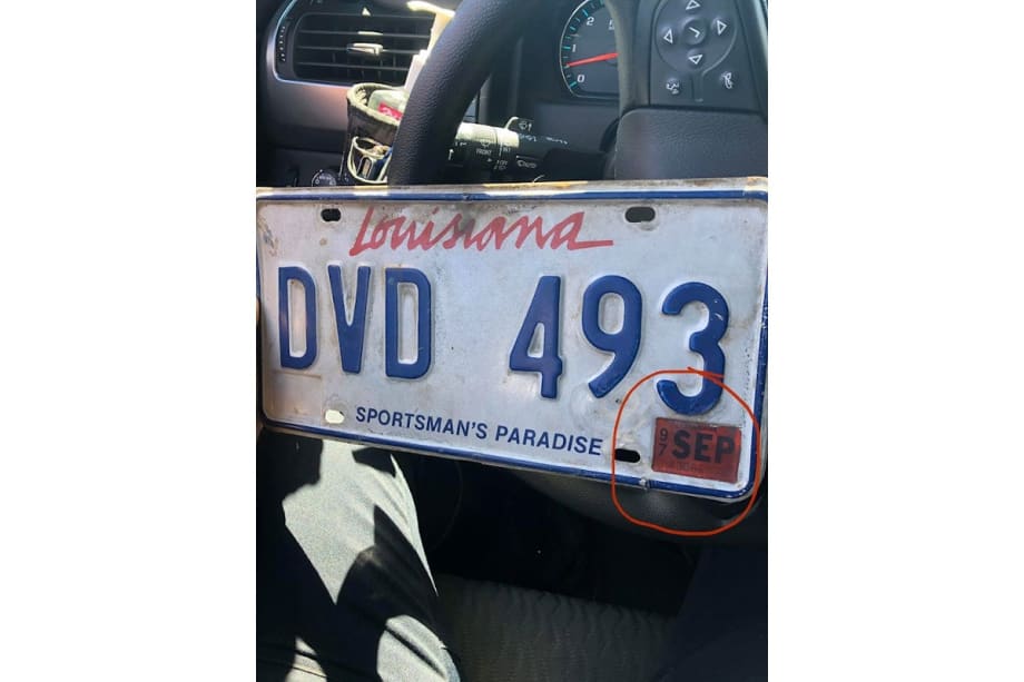 Louisiana Officer Pulls Over Car with 1997 License Plate
