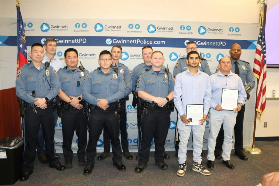 GA Agency Honors Father and Son for Aiding Officer During Attack