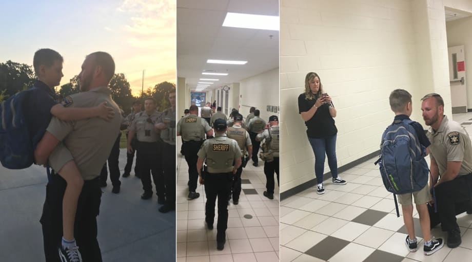 Georgia Deputies Escort Son of Slain Colleague to First Day of School