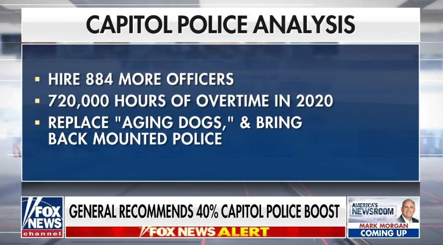 General's Report on DC Riot Says Capitol Police Need 884 More Officers