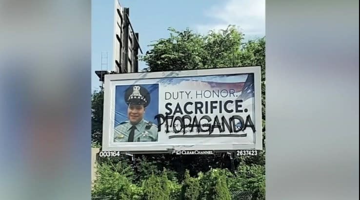 Billboard Honoring Slain Chicago Officer Vandalized