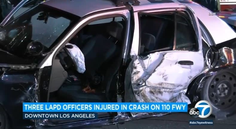3 LAPD Officers Seriously Injured in Hit-and-Run Crash