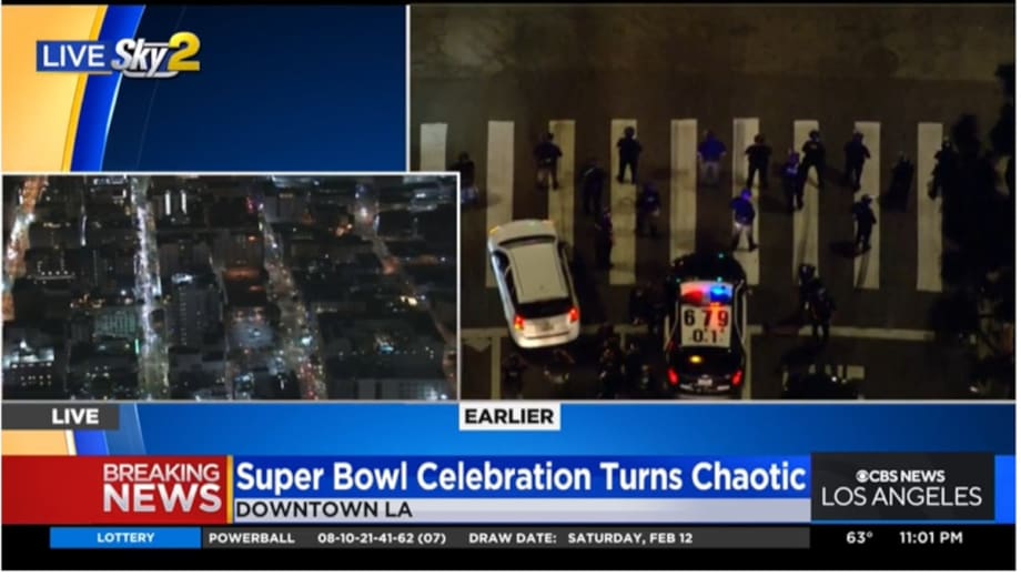 Destructive Super Bowl Celebrations Draw LAPD Response