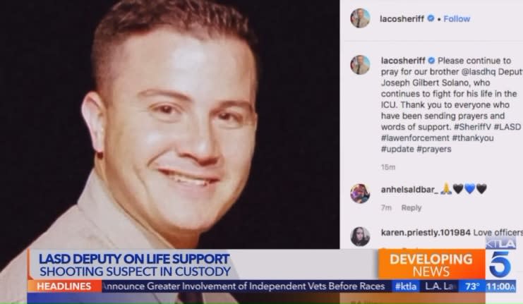 CA Deputy on Life Support After Monday Shooting