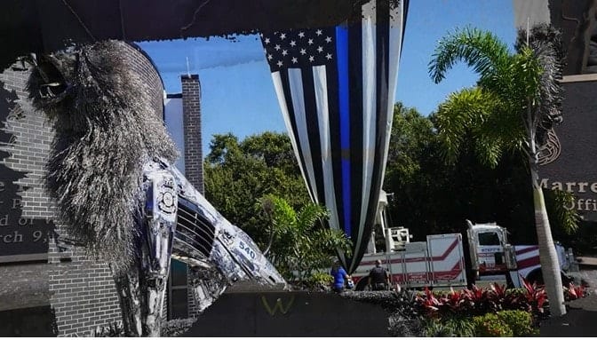 Heroic FL Officer Honored with Monument Made from His Crashed Patrol Car
