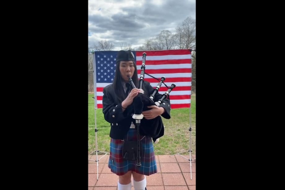 NJ Teen Records Bagpipe "Thank You" to Police, Other COVID-19 Responders
