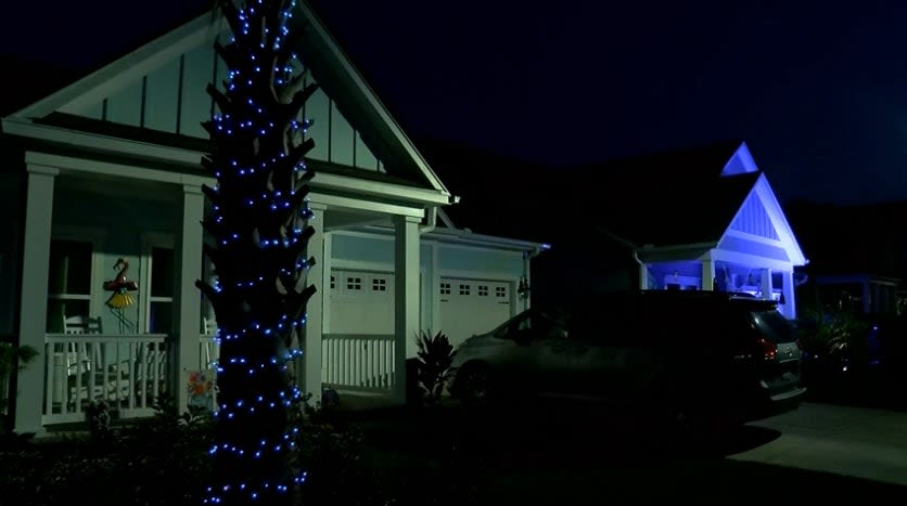 Myrtle Beach Neighborhood Lights Up Blue to Honor Slain Officer