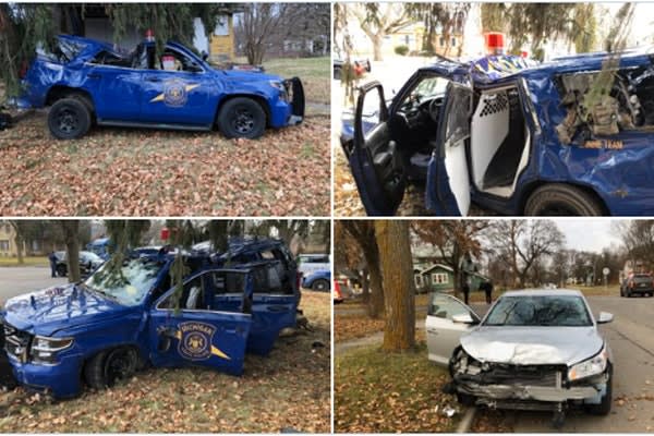 Michigan Officer Trapped, Injured in Rollover Crash
