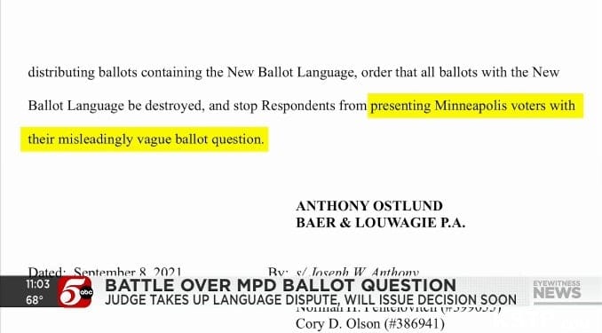 Group Sues Saying Minneapolis Disband the Police Ballot Question is Too Vague