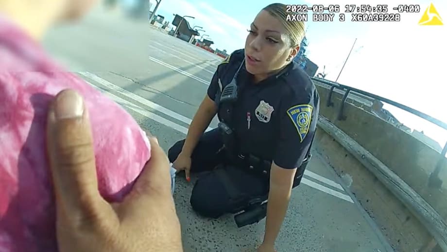 Body-Worn Video Shows CT Officers Save Woman from Ledge