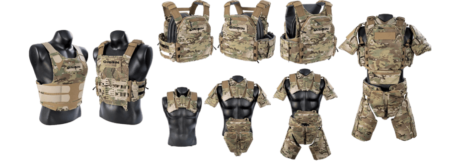 Paraclete’s new Origin system allows officers to create a variety of tactical armor options, including a low-visibility vest, a plate carrier, and a full-protection tactical vest. (Photo: Point Blank Enterprises)[|CREDIT|]