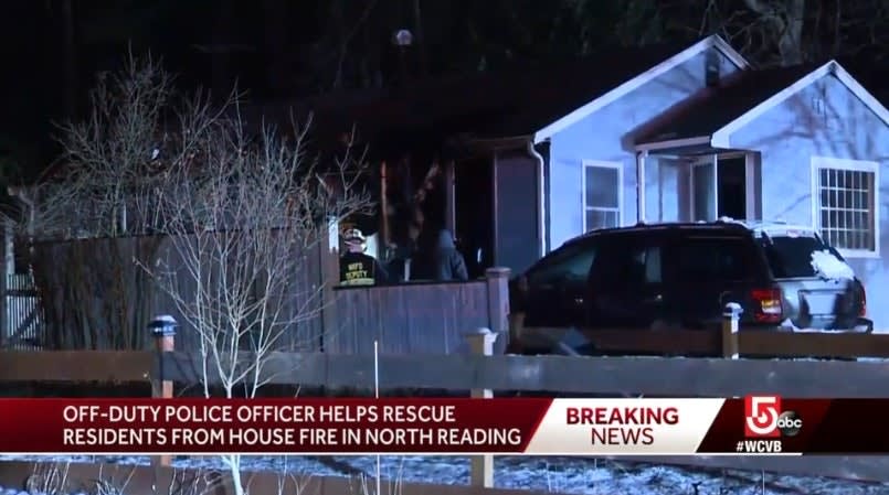 Off-Duty Officer Kicks in Door to Alert Family to House Fire