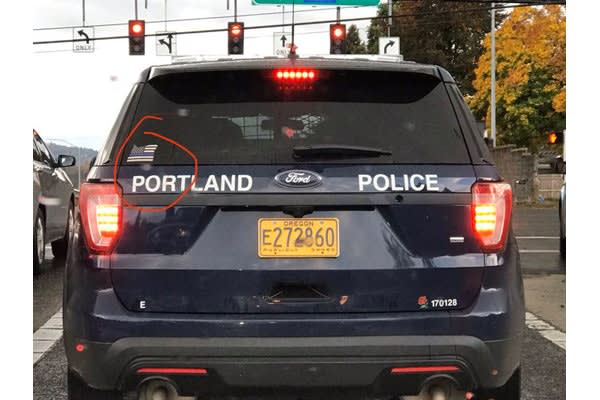 Oregon Agency Investigating How Blue Line Flag Sticker Got on Squad Car