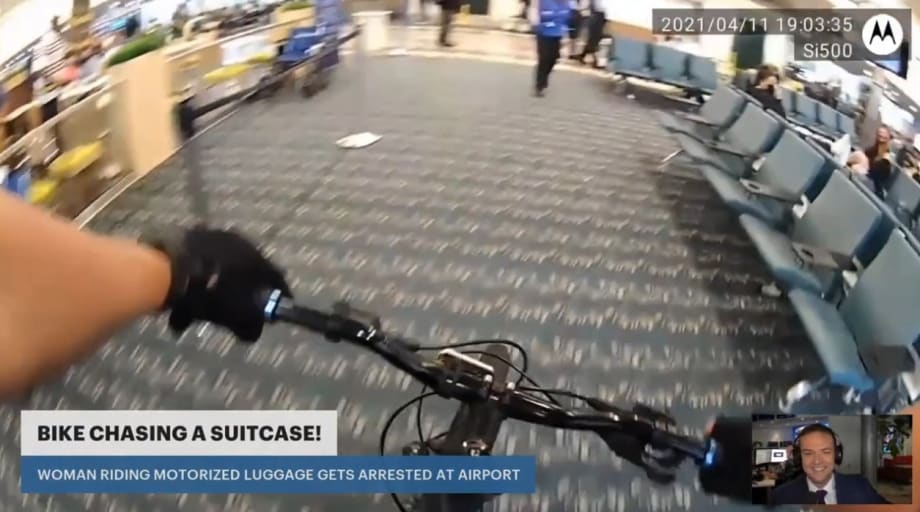 Video: Drunken Woman on Motorized Suitcase Leads FL Airport Officer on Pursuit