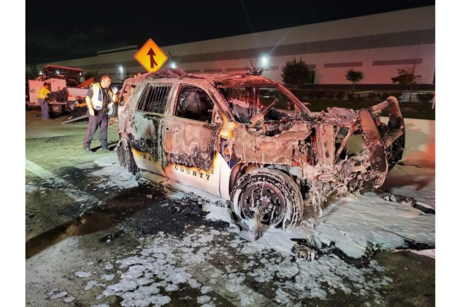 TX Deputy Saved from Burning Patrol SUV by Tow Truck Driver