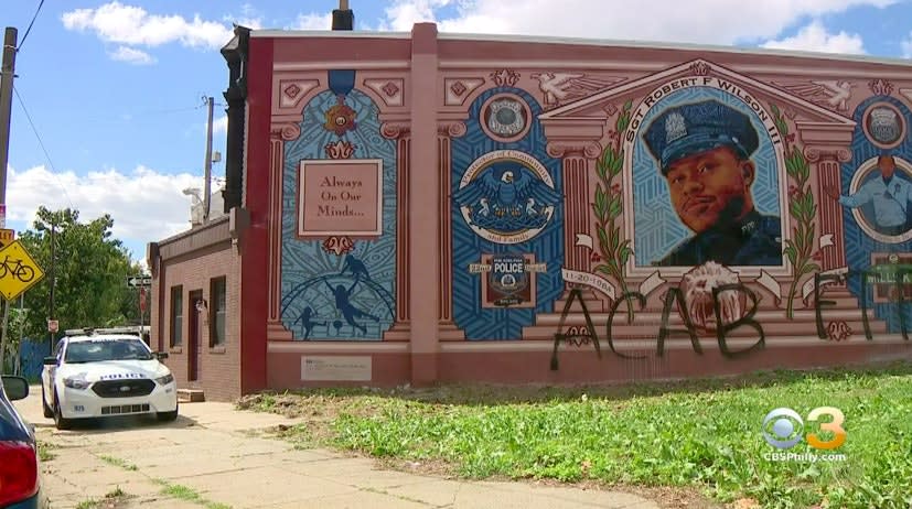 Mural Honoring Slain Philly Officer Defaced with Anarchist Graffiti