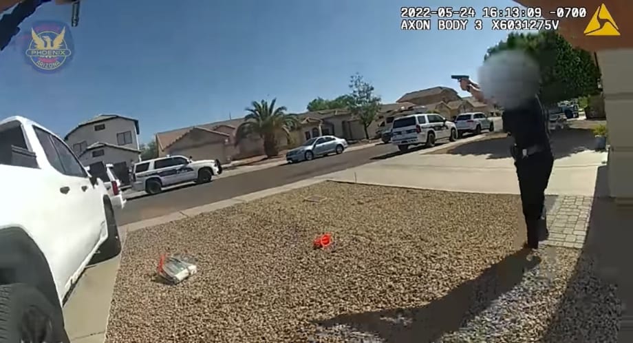 Phoenix Police Video Shows Officers Taking Fire from Barricaded Man