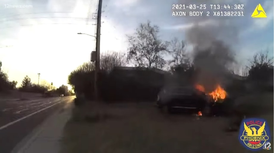 Video: Phoenix Officers Save Man from Burning SUV