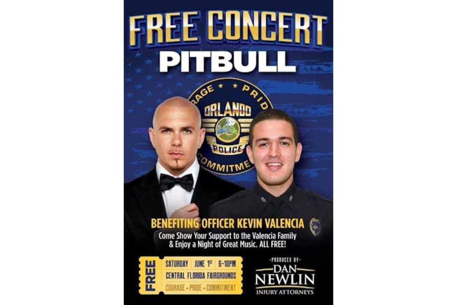 Free Pitbull Concert Raises $1M for Orlando Officer Wounded in Shooting