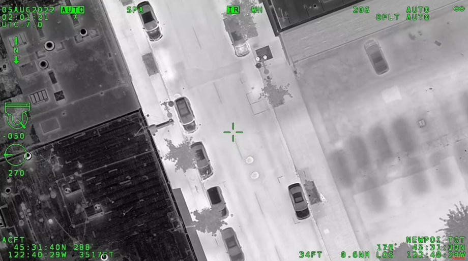 OR Police Plane Records Video of Shooting from Overhead, Directs Responding Units