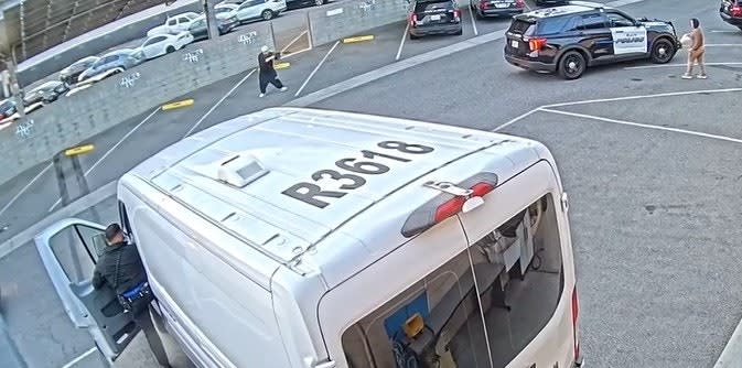 Man with Rifle Shot by CA Officers in Secure Police Parking Lot