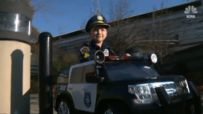 Video: Five-Year-Old California Wildfire Survivor Becomes Officer for a Day
