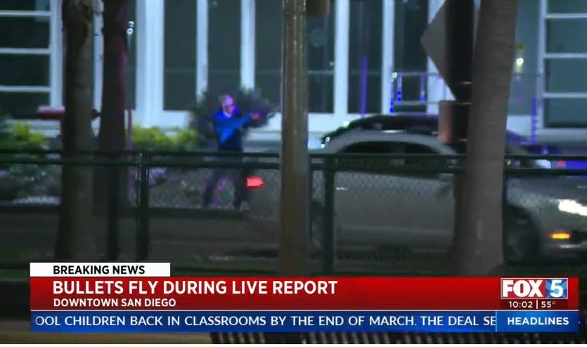 San Diego News Crew Records Gunfight Between Officer and Suspect