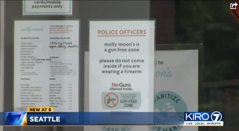 Seattle Ice Cream Shop Bans Armed Police